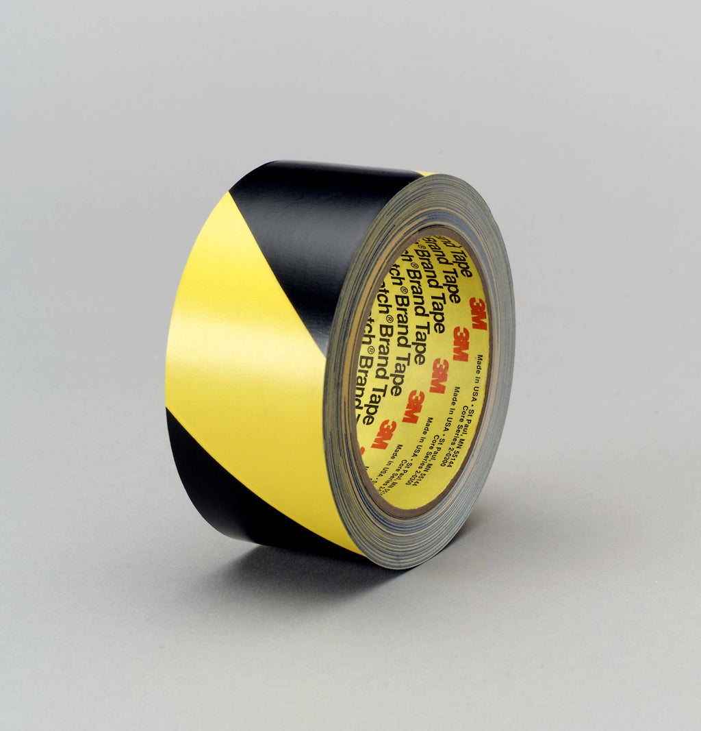 Black/Yellow Safety Stripe Tape, 4 x 36 yd, 5.4 mil, 8 per Case D162