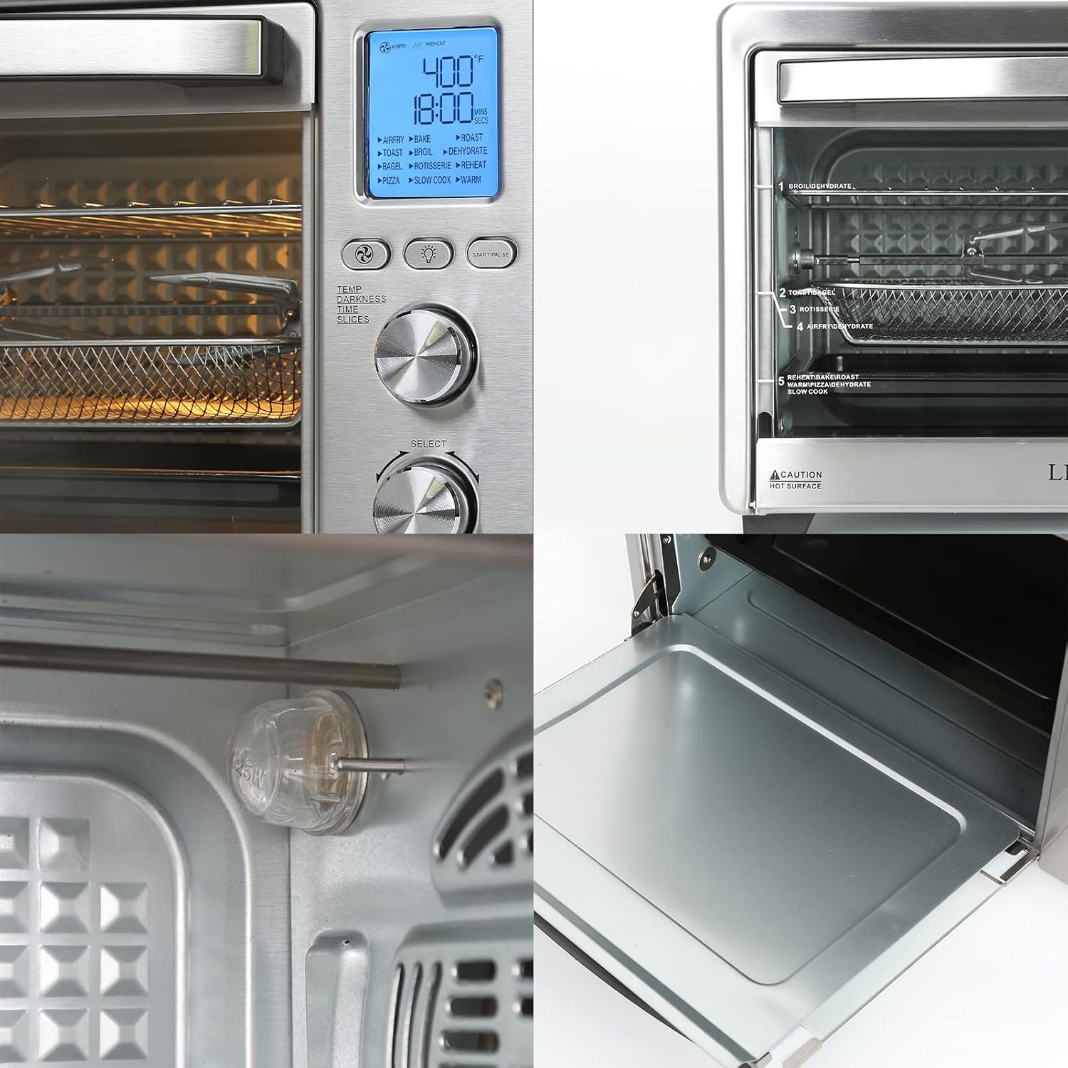 34QT 1750W Air Fryer Toaster Oven with 12 Cooking Functions M22868