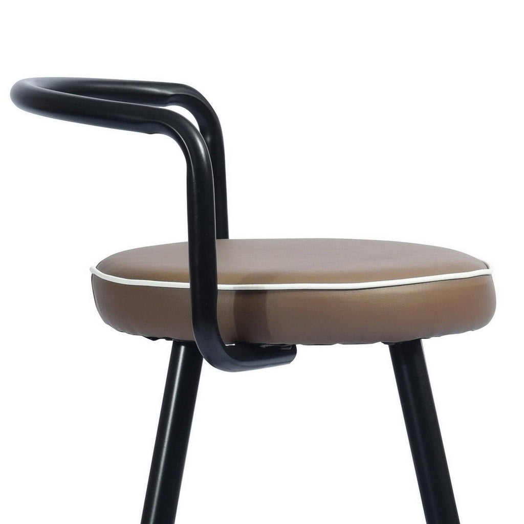 Brown Faux Leather Counter Barstool Set of 2 L8985