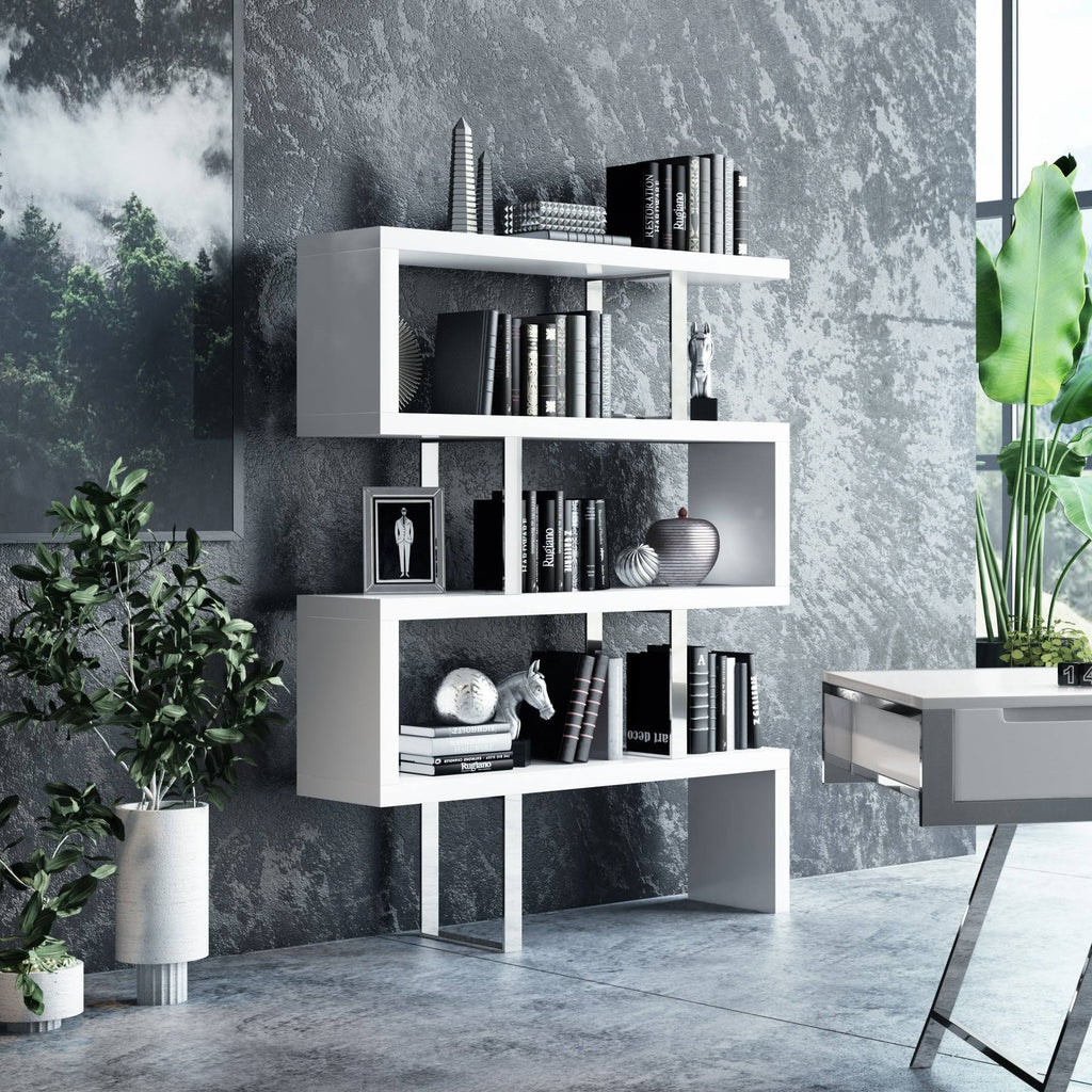 White High Gloss Bookcase Q482296