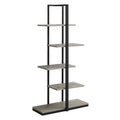 5 Shelf Metal Bookcase in Dark Taupe and Black D180