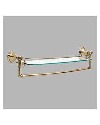 Polished Nickel Glass Shelf with Bar U786087