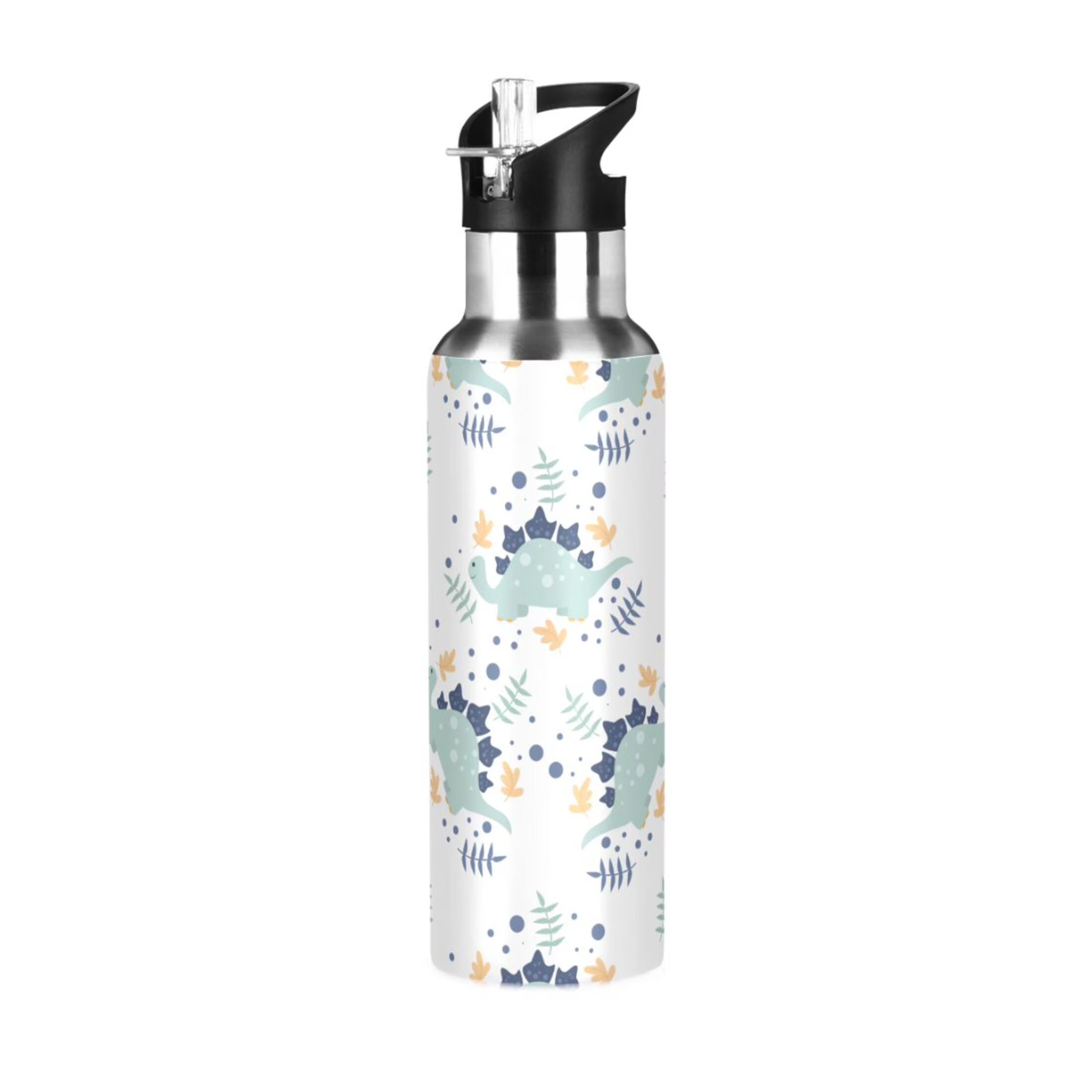 Stainless Steel Insulated Thermos Vacuum Flask Water Bottle with Straw Lid L199063