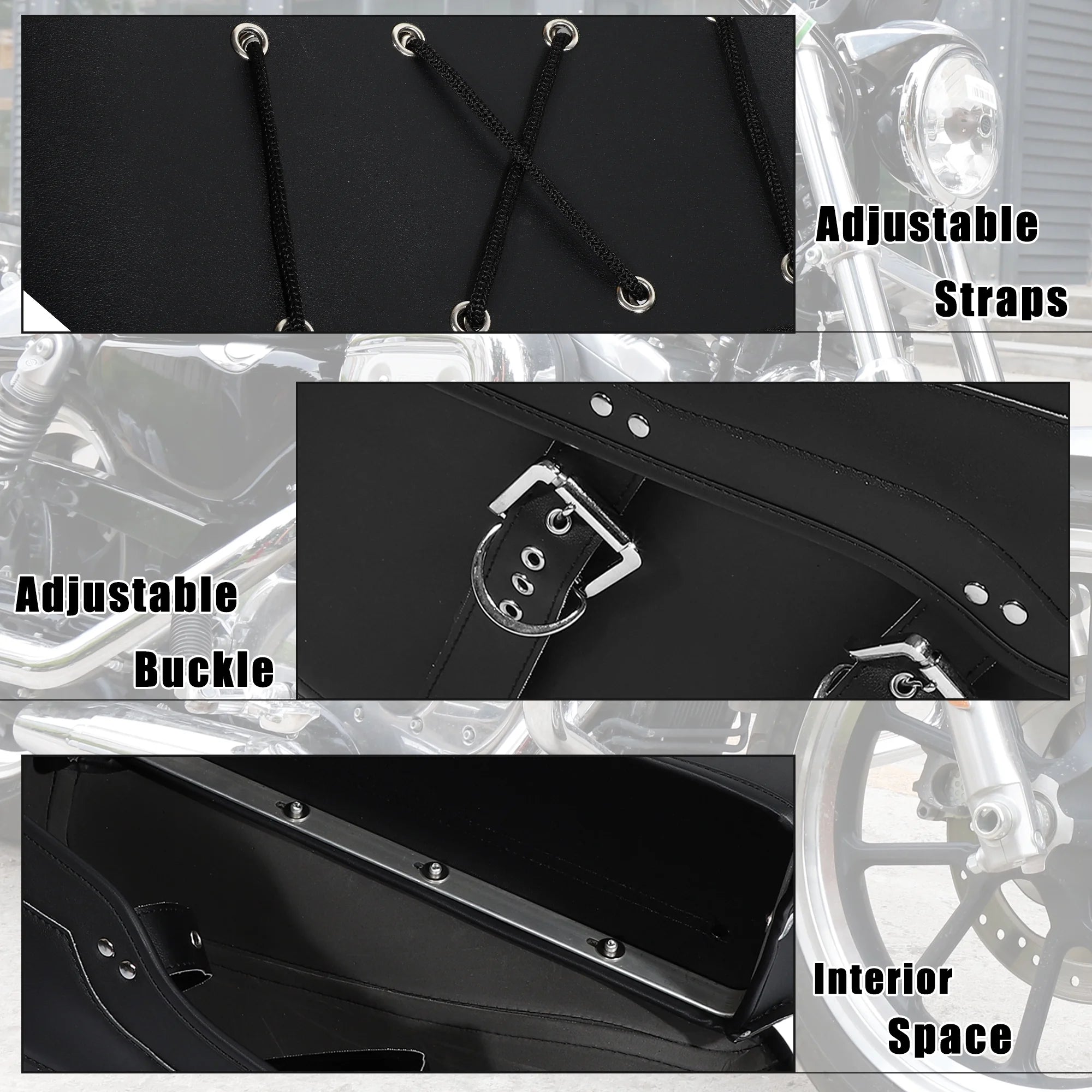 Black Motorbike Saddlebag Tool Bags T573