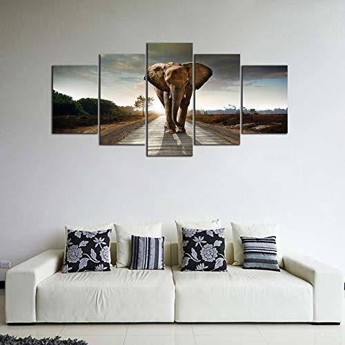 Extra Large 5 Panels Stretched and Framed Giclee Canvas S259886