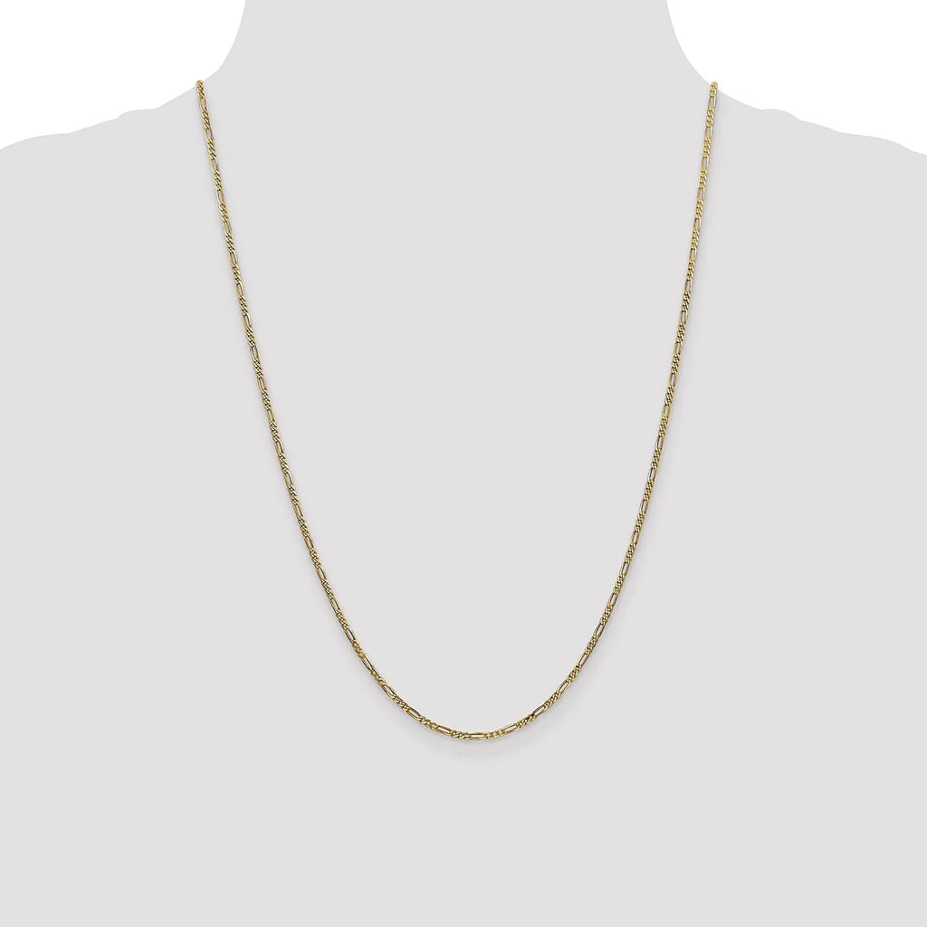 14k Yellow Gold Flat Figaro Chain V270