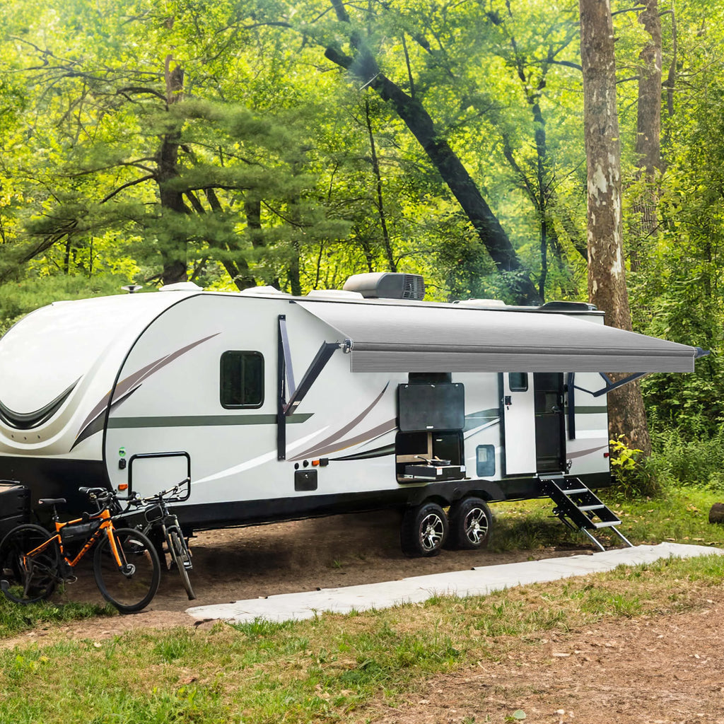 Grey Motorized Retractable RV Awning 20X8 ft V187373