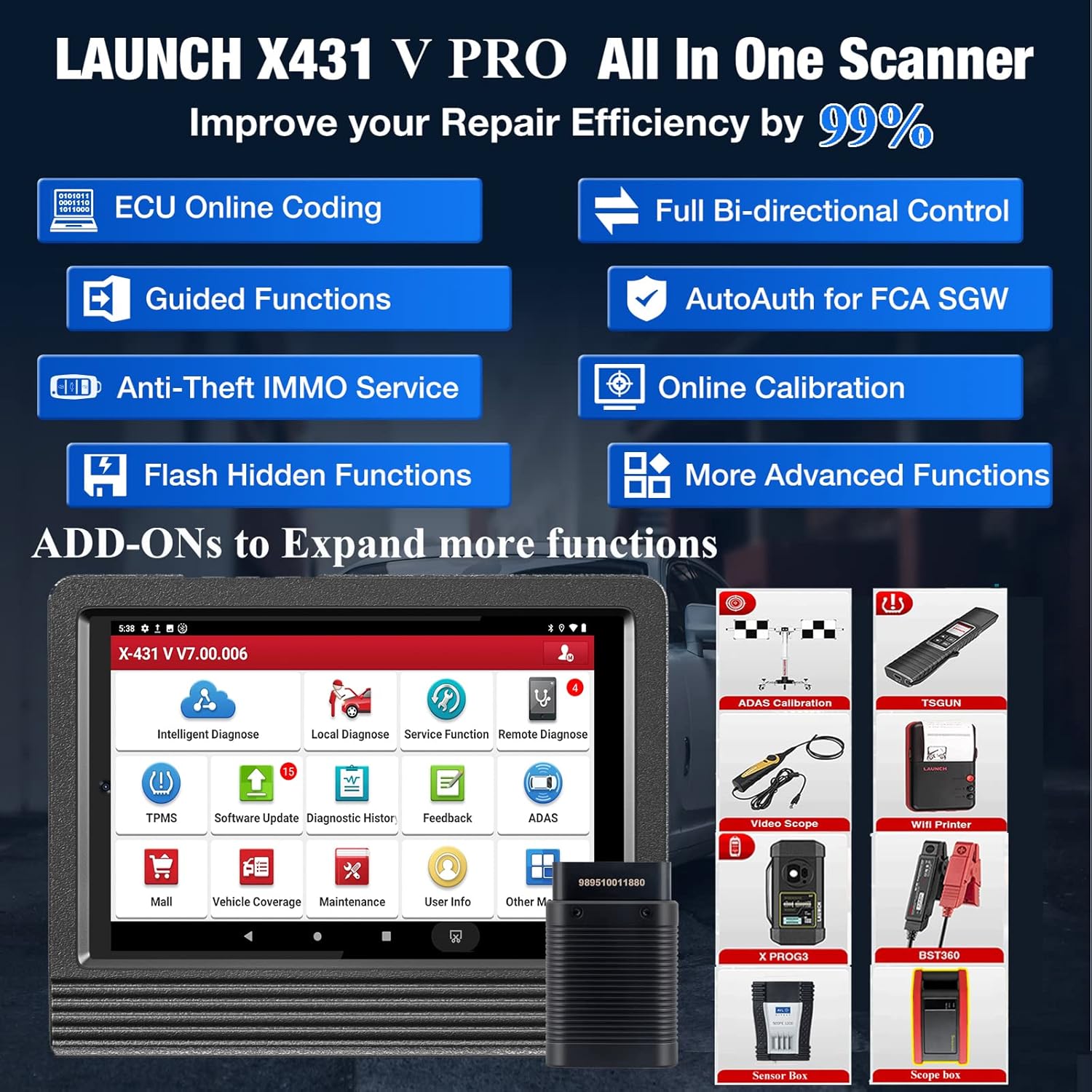 Full Bi-Directional Scan Tool with AutoAuth for FCA SGW M21561