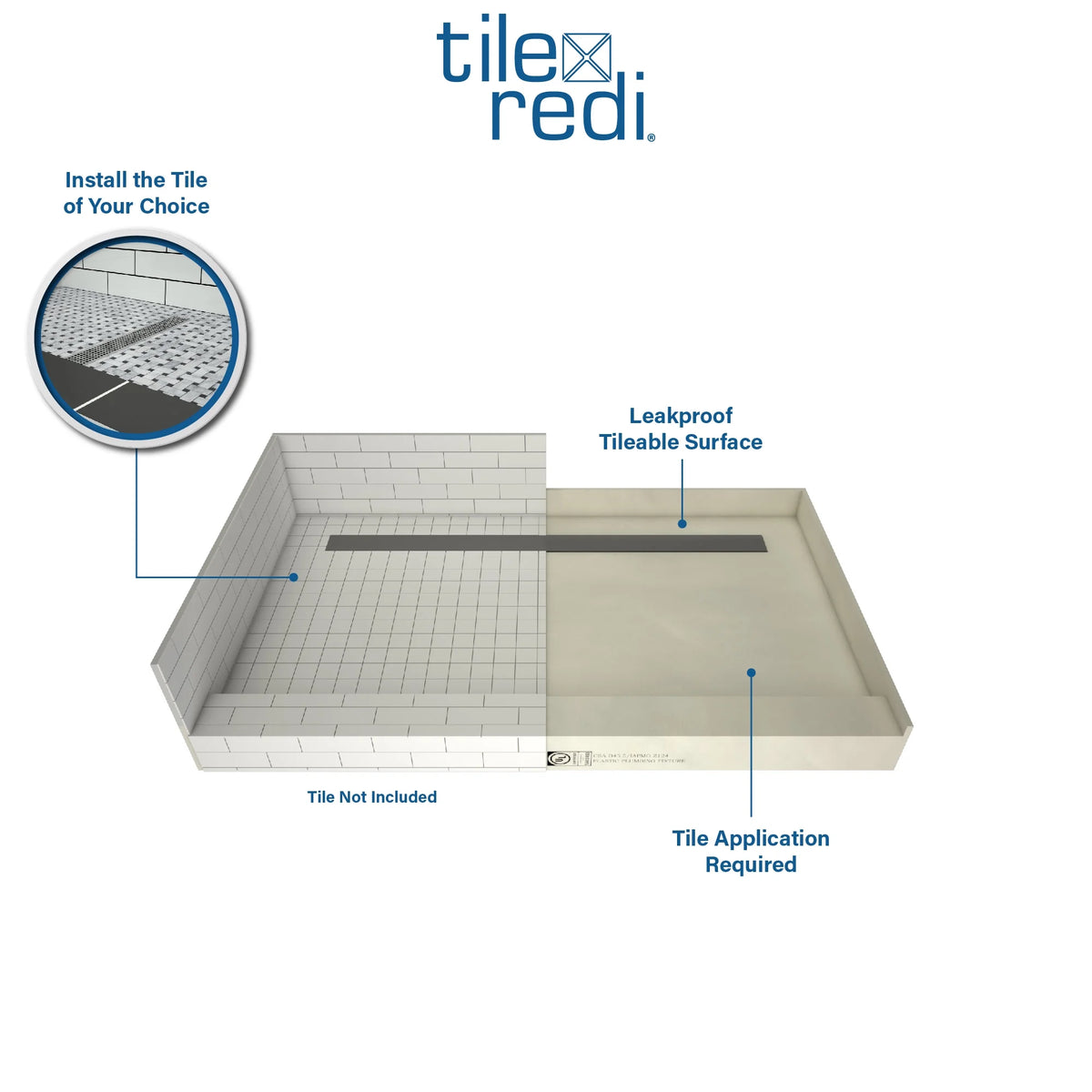36" X 72" Rectangular Shower Base K43606