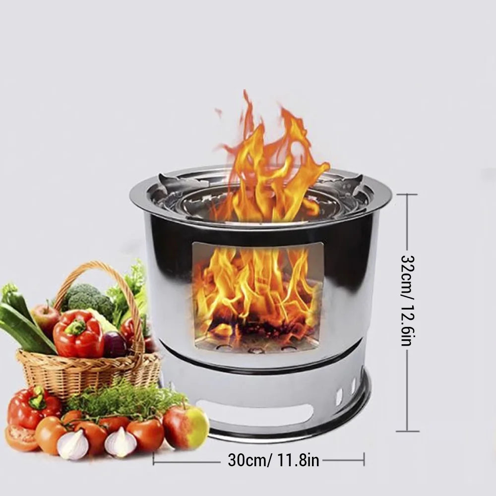 Portable 4 In 1 Wood Camping Stove O687