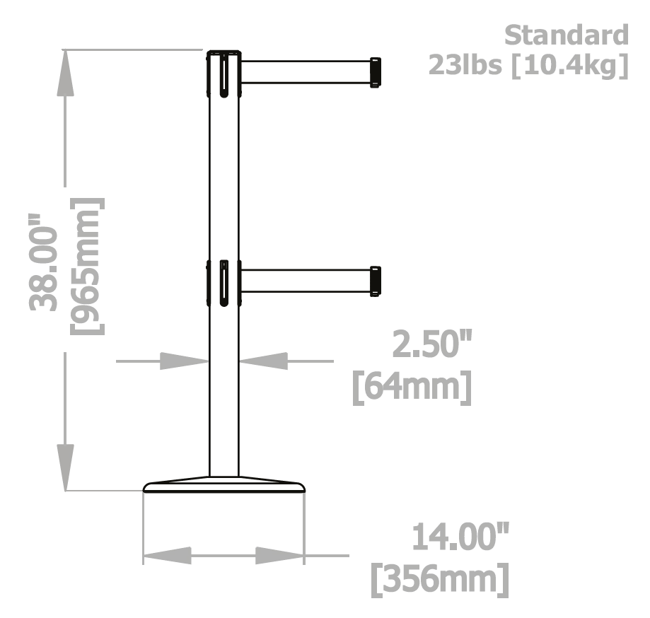 Blue Barrier Post with Belt, 7-1/2 ft. L A6257