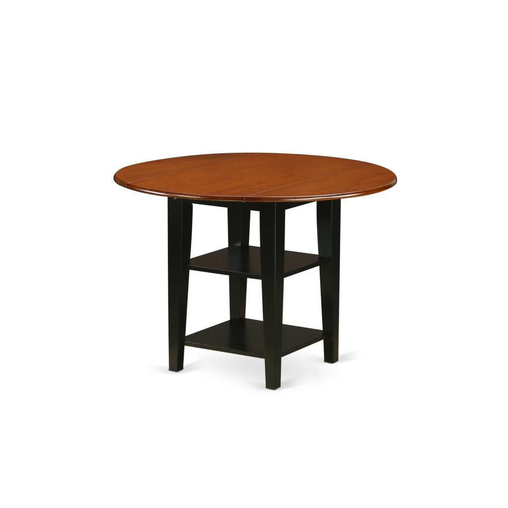 3-piece Dining Set with Wood Seat in Black/Cherry R9380