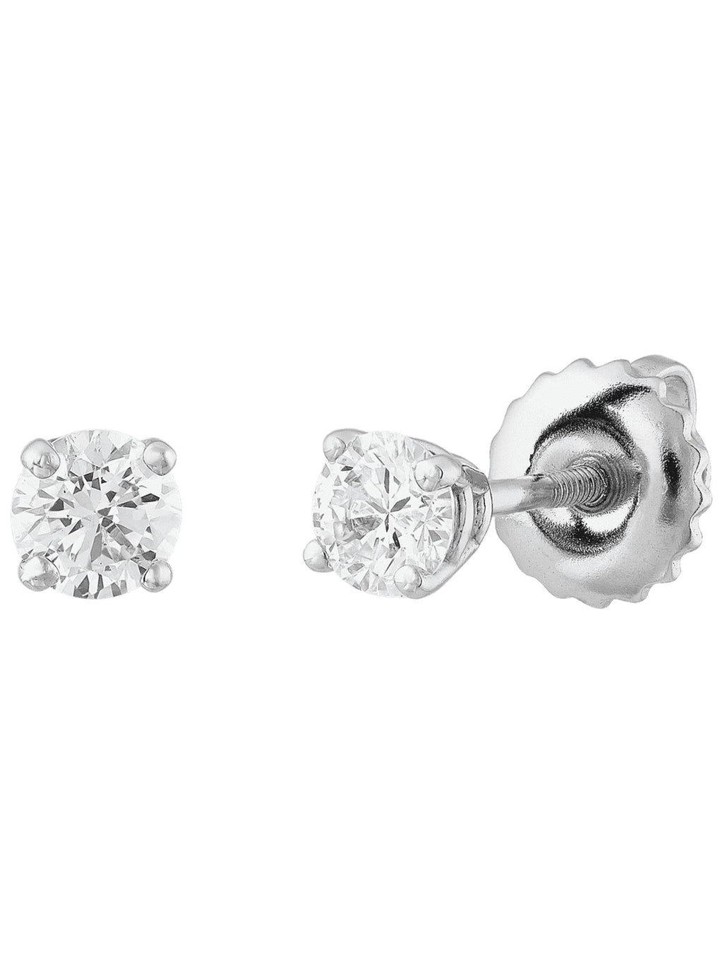 14kt White Gold Diamond Solitaire Stud Earrings O4050
