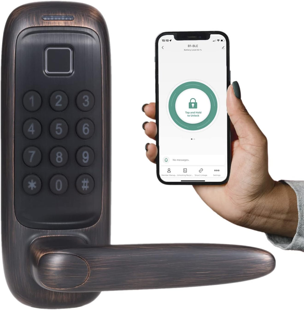 Bronze Biometric Smart Door Lock with Handle Z2432