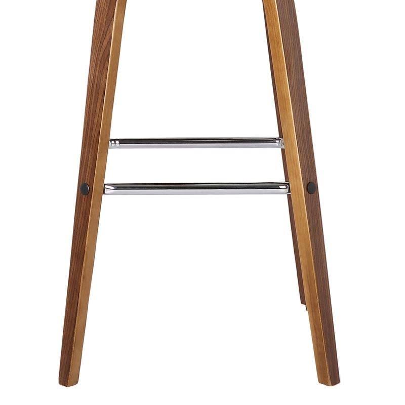 Walnut Wood Finish Counter Height Barstool with Grey Faux Leather M105
