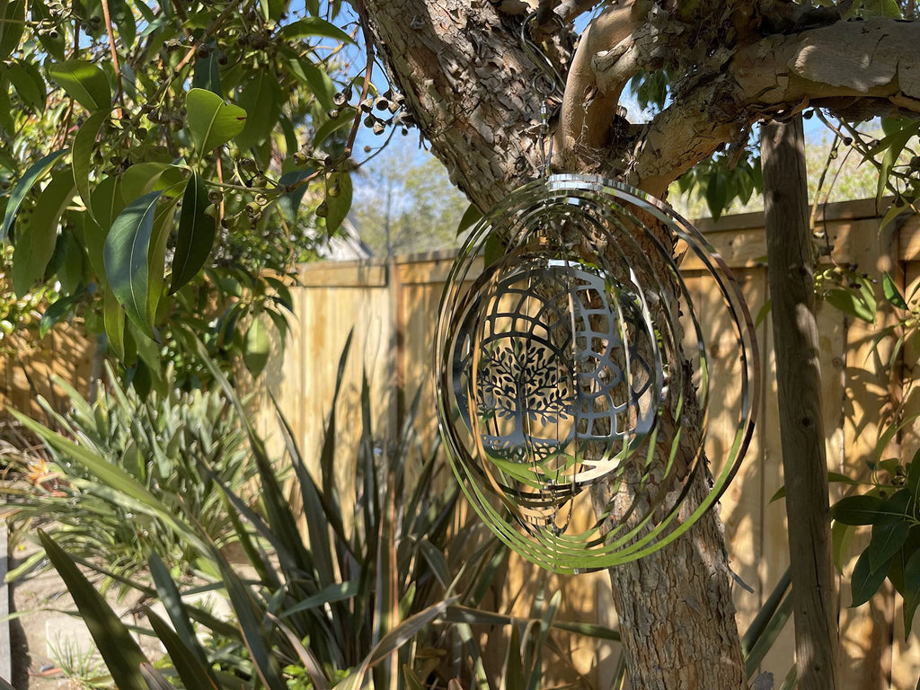 Tree of Life Dreamcatcher Kinetic Wind Spinner Outdoor Metal Hanging Spinners Large 3D Garden Art Wind Sculpture S3506