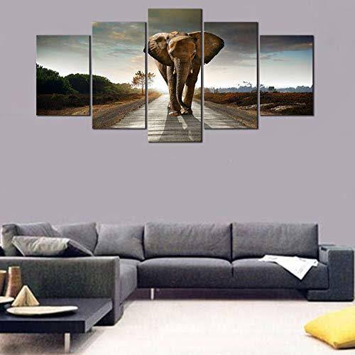 Extra Large 5 Panels Stretched and Framed Giclee Canvas S259886
