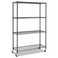 Wire Shelving Unit with Casters, Four-Shelf, 72 Q29670