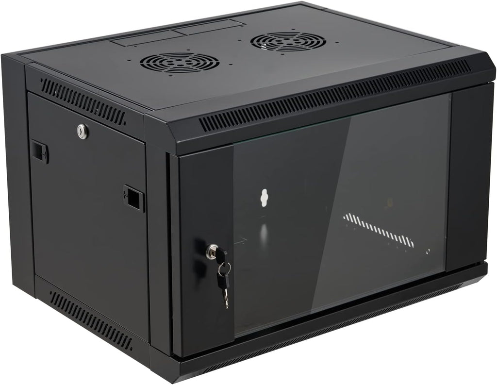 Locking Glass Door Wall Mount Server Cabinet Network Rack Enclosure W833968