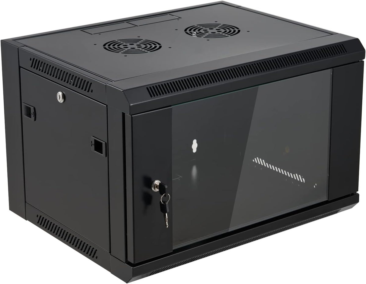 Locking Glass Door Wall Mount Server Cabinet Network Rack Enclosure W833968