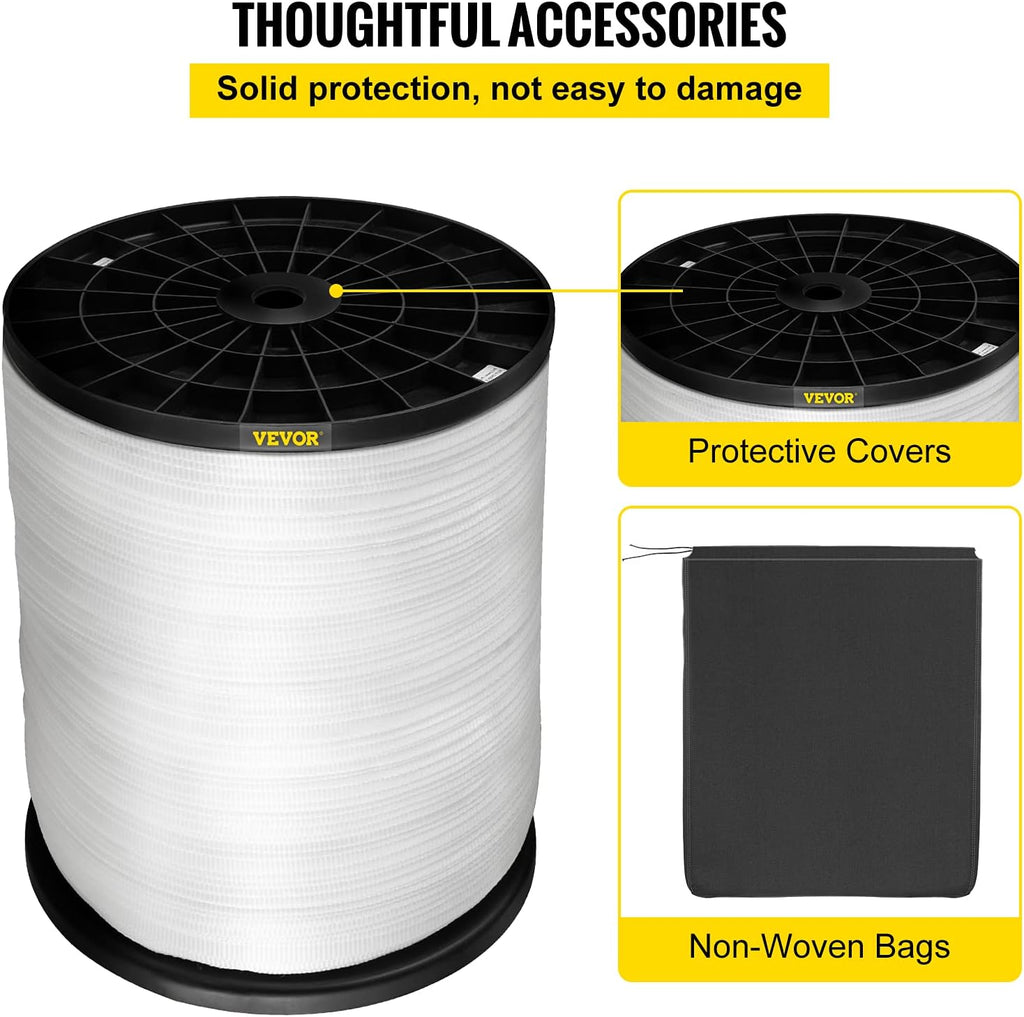 1250Lbs Polyester Pull Tape, 1053' x 1/2" Flat Tape, Pack of 2 M11992