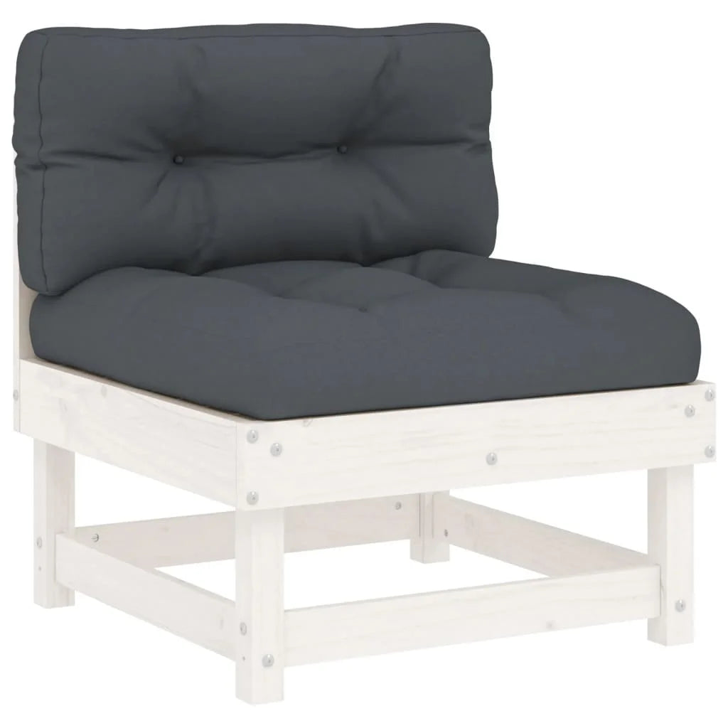 White Solid Wood Pine Sofa with Cushions Q63074