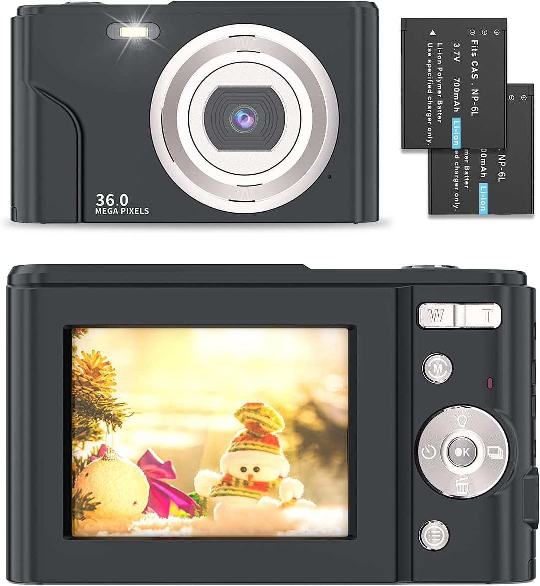 Black 36.0 Mega Pixels 16X Digital Zoom Compact Camera, Pack of 2 E654