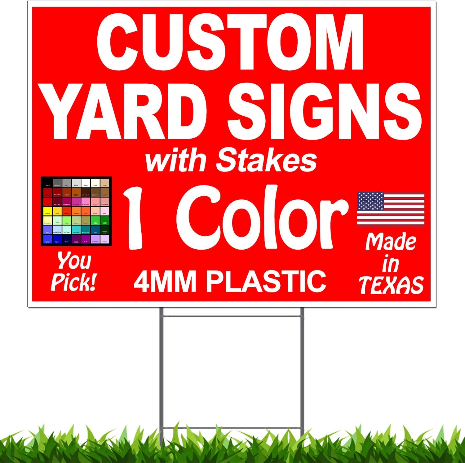 50 Pack 18 x 24" Single Sided Yard Signs Z201