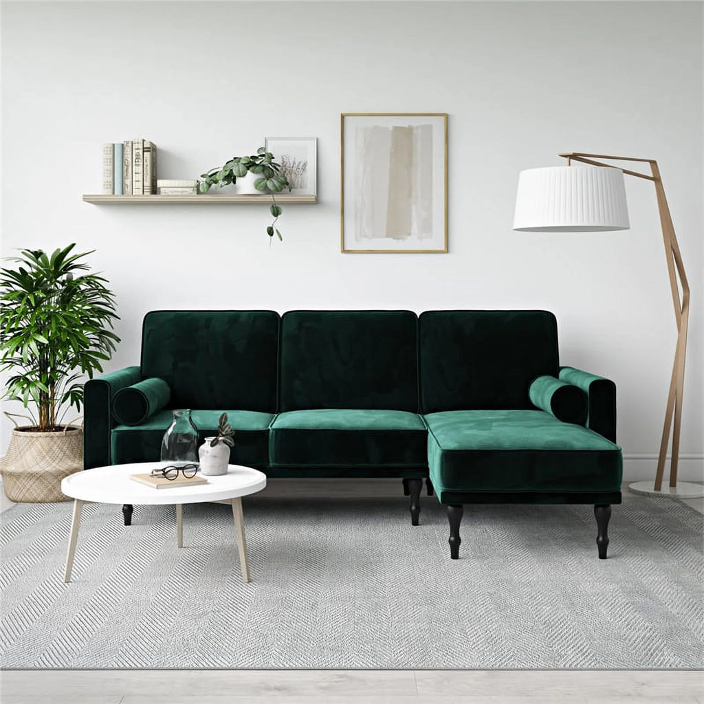 Green Velvet Sectional Futon Y3418