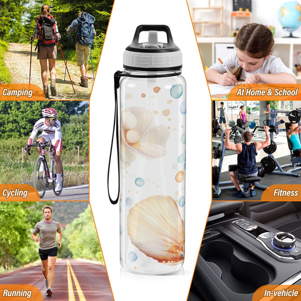 32oz Tritan Leakproof Clear Sports Water Bottle C67316