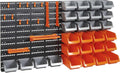 44 Piece Wall Mounted Pegboard Hook Storage Bins and Panel Set E72313
