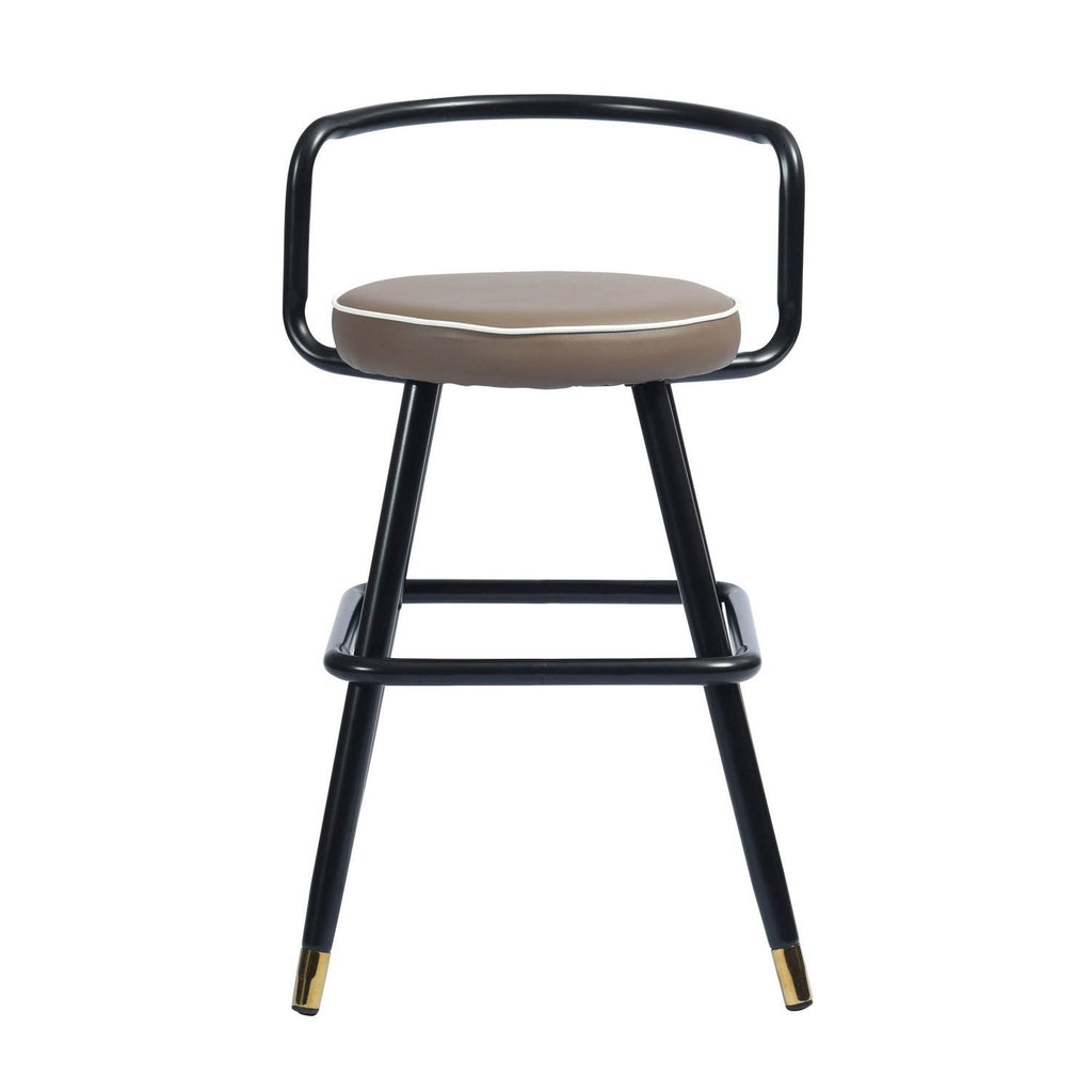 Brown Faux Leather Counter Barstool Set of 2 L8985
