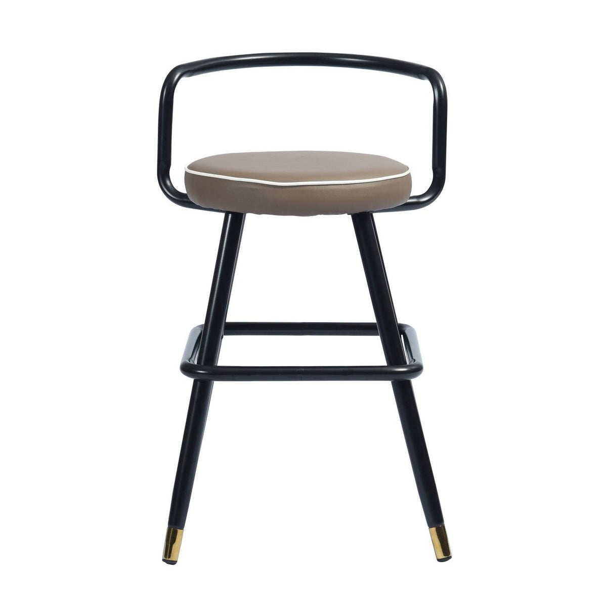 Brown Faux Leather Counter Barstool Set of 2 L8985