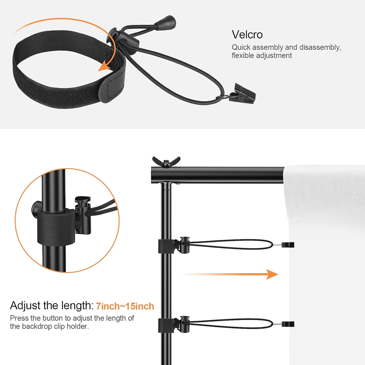 8.5 x 10 ft Heavy Duty Backdrop Stand with Carry Bag V16698