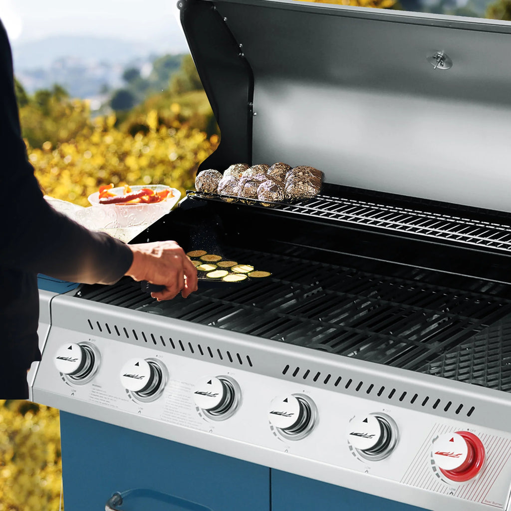 6-Burner BBQ Gas Grill with Sear Burner and Side Burner I28227