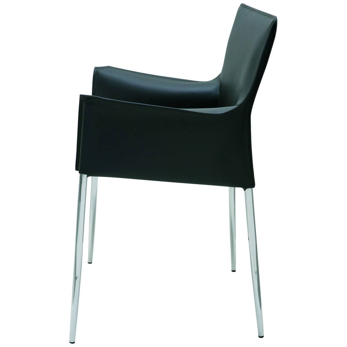 White Leather Dining Arm Chair S1005