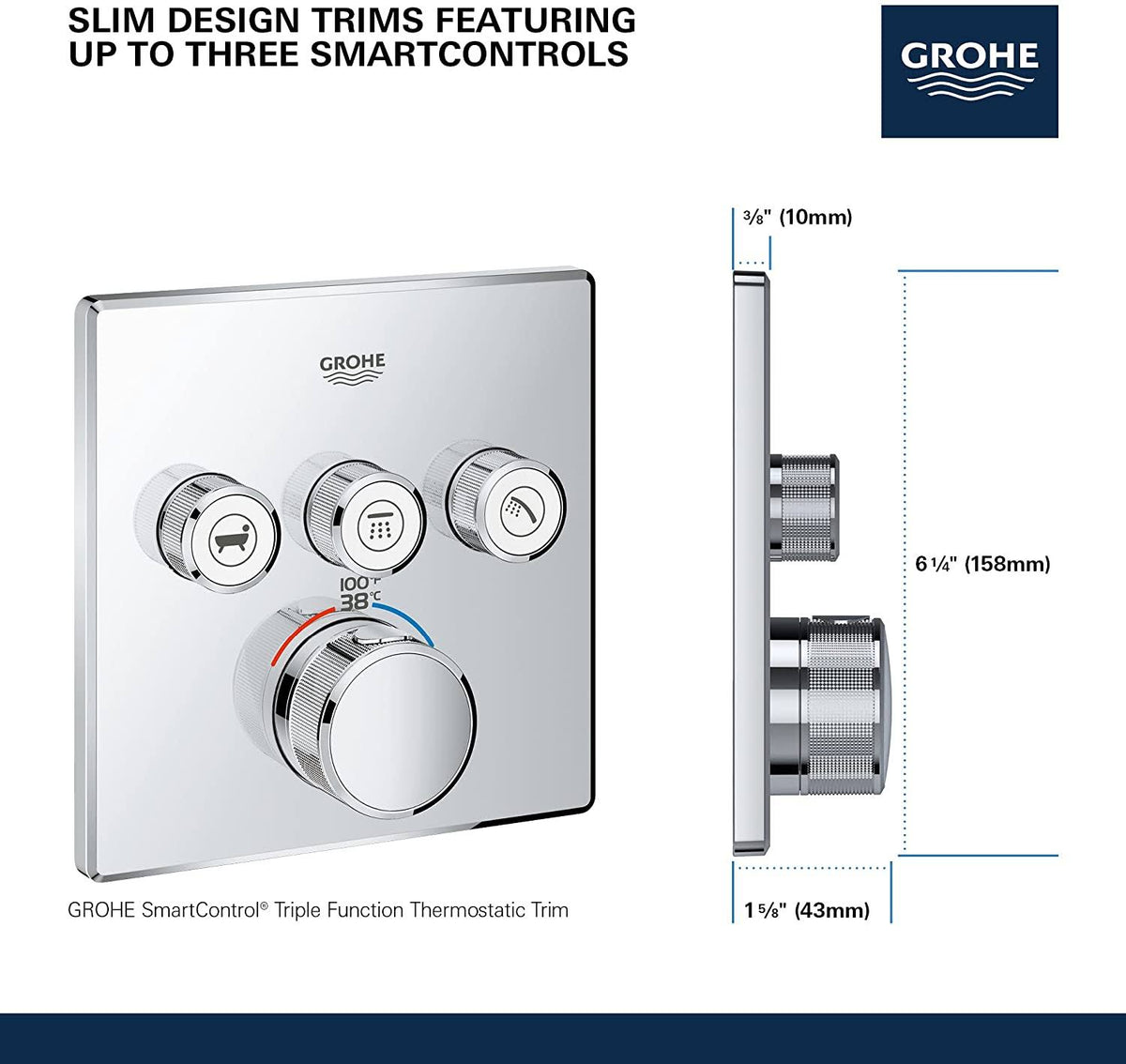 Starlight Chrome Thermostatic Trim with Control Module B40549