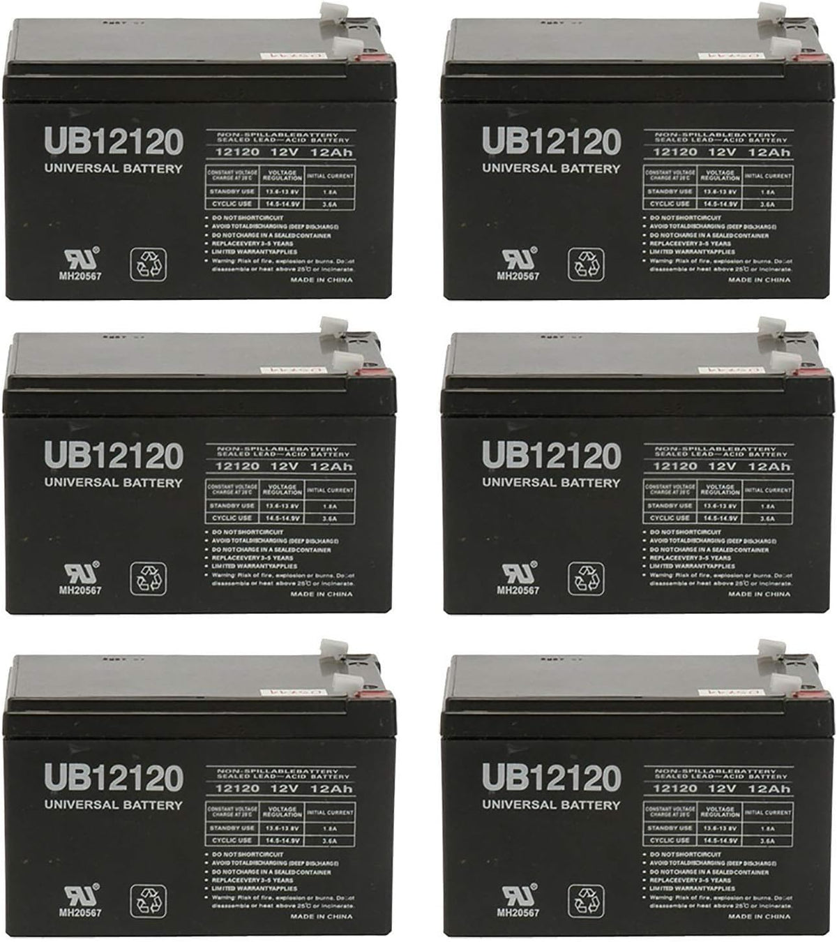 12V 12Ah AGM Battery - 6 Pack P285676