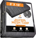 Heavy Duty Mesh Tarp 8’ x 16’ Black Waterproof Cover Q93512