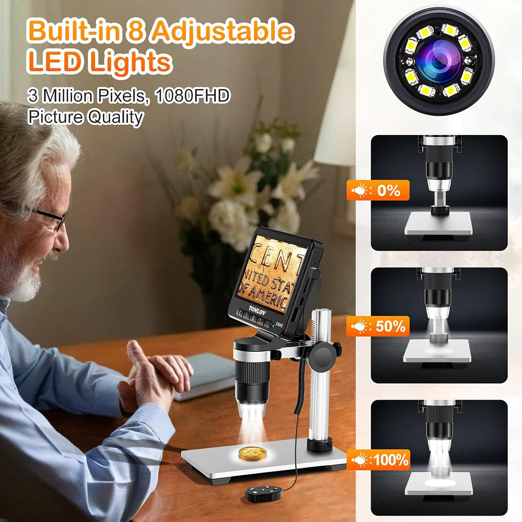 7 LCD Digital Microscope 50-1200x with Metal Stand N981020