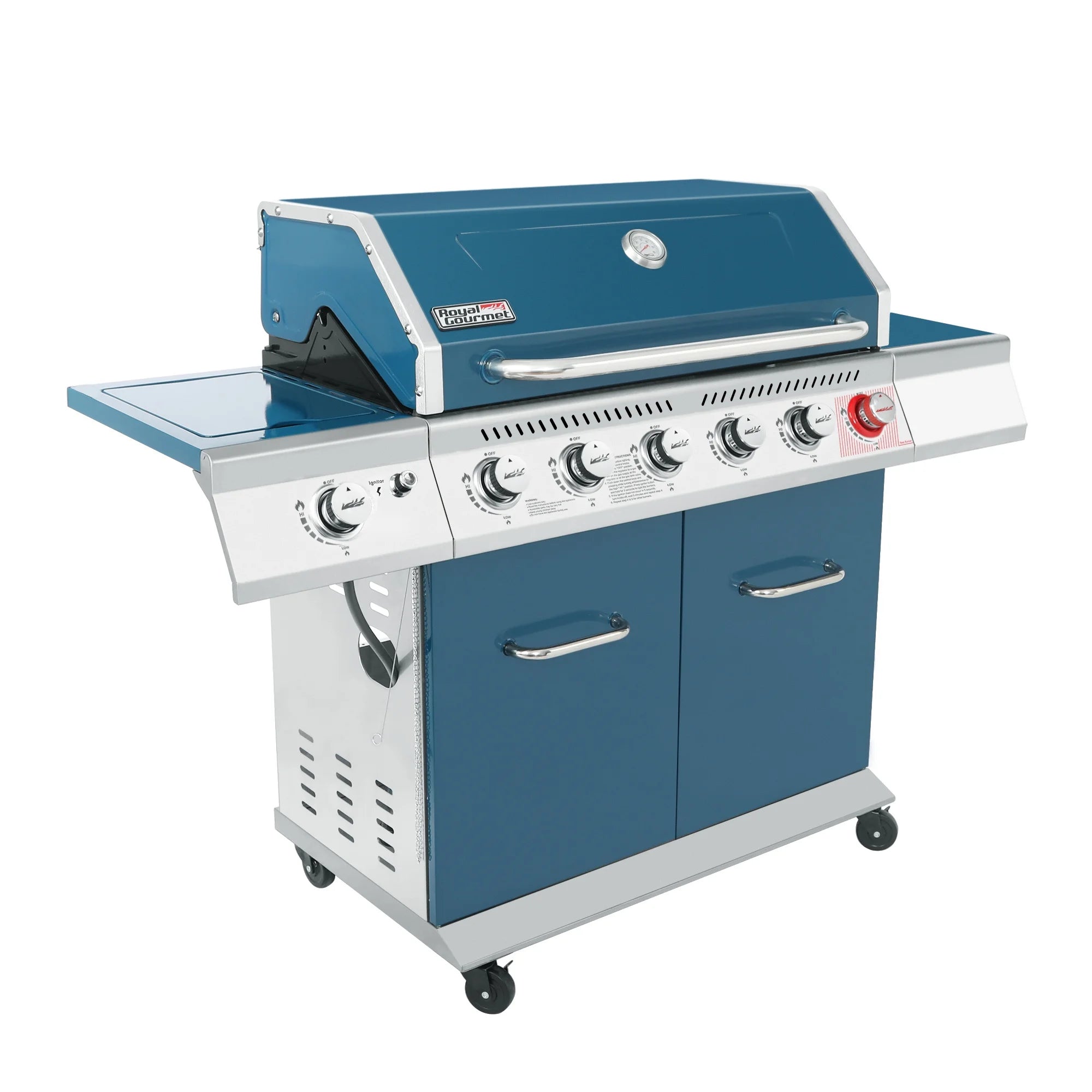6-Burner BBQ Gas Grill with Sear Burner and Side Burner I28227