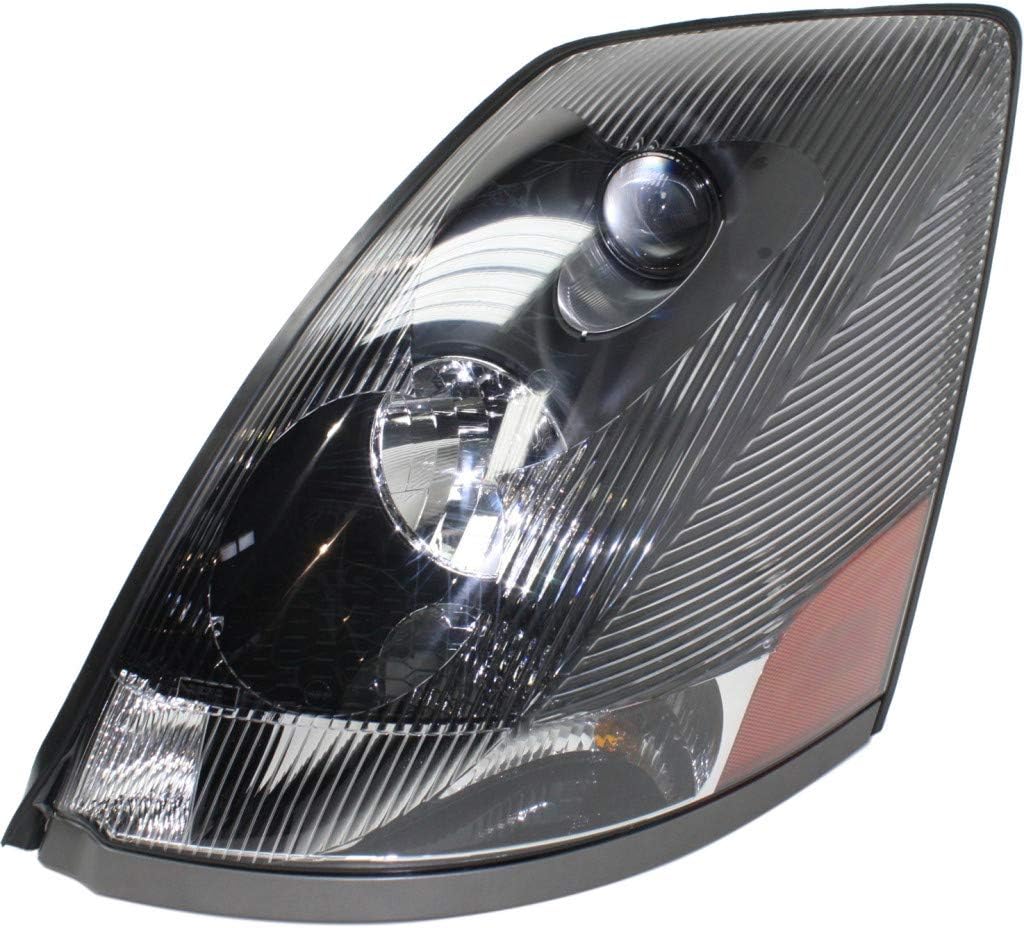 Headlight Assembly for Volvo VN/VNL/VNM 2004-2015 Driver Side Black W2876