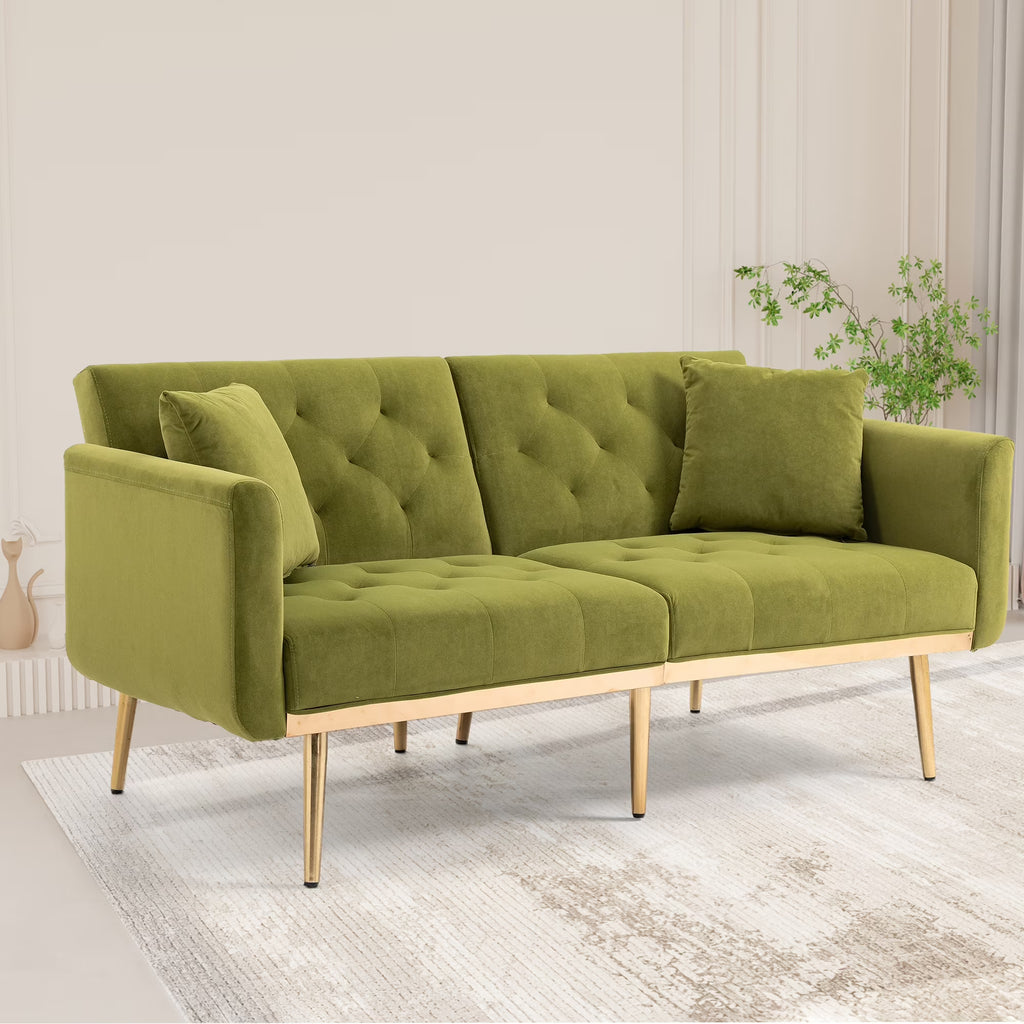 Velvet Sofa with Metal Feet L66555