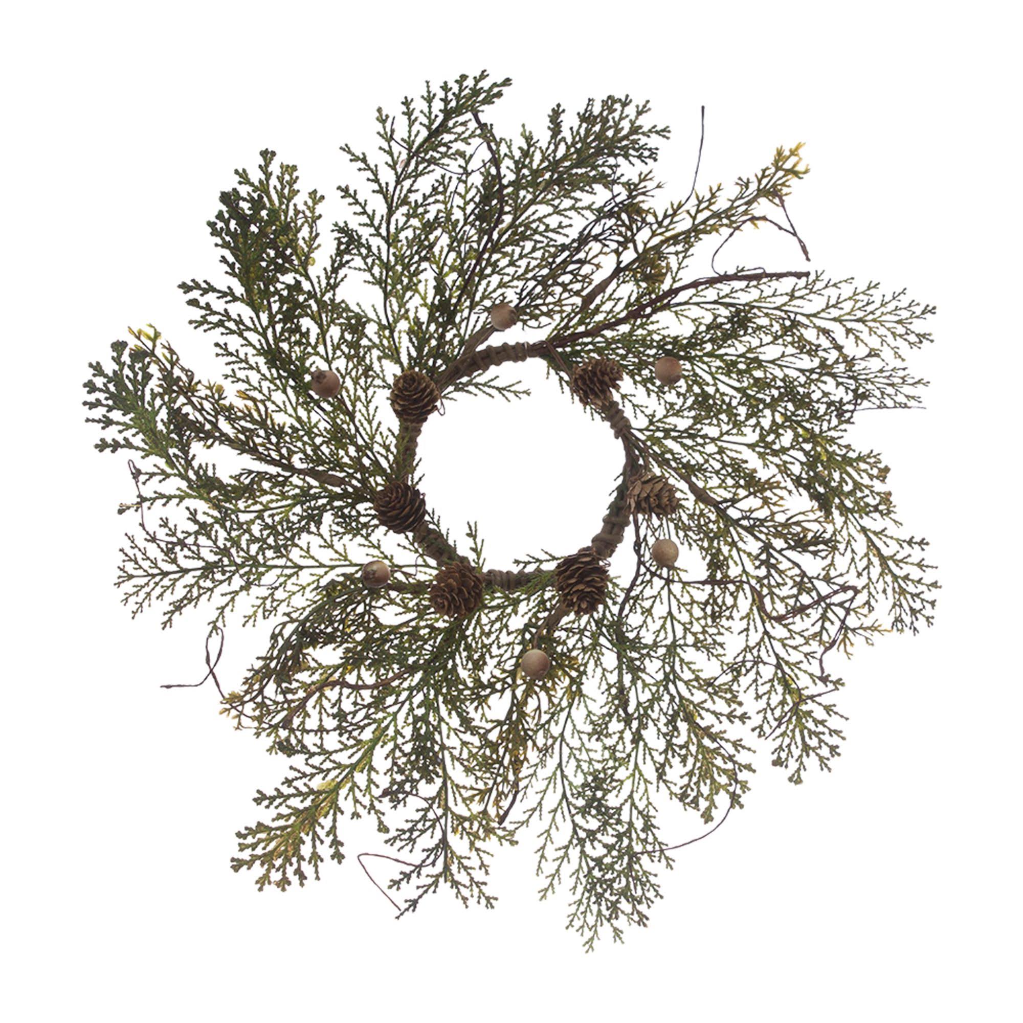 Set of 4 Cedar Brown Candle Ring C986465