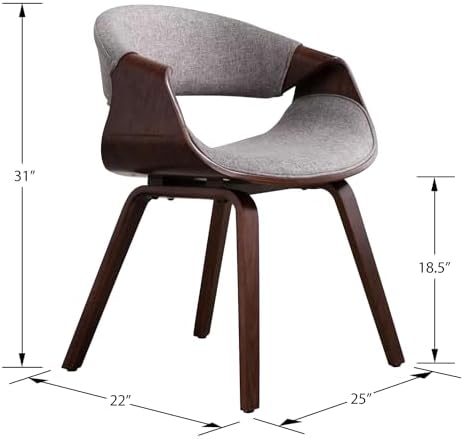 White Upholstered Butterfly Accent Chair with Wood Legs L638154