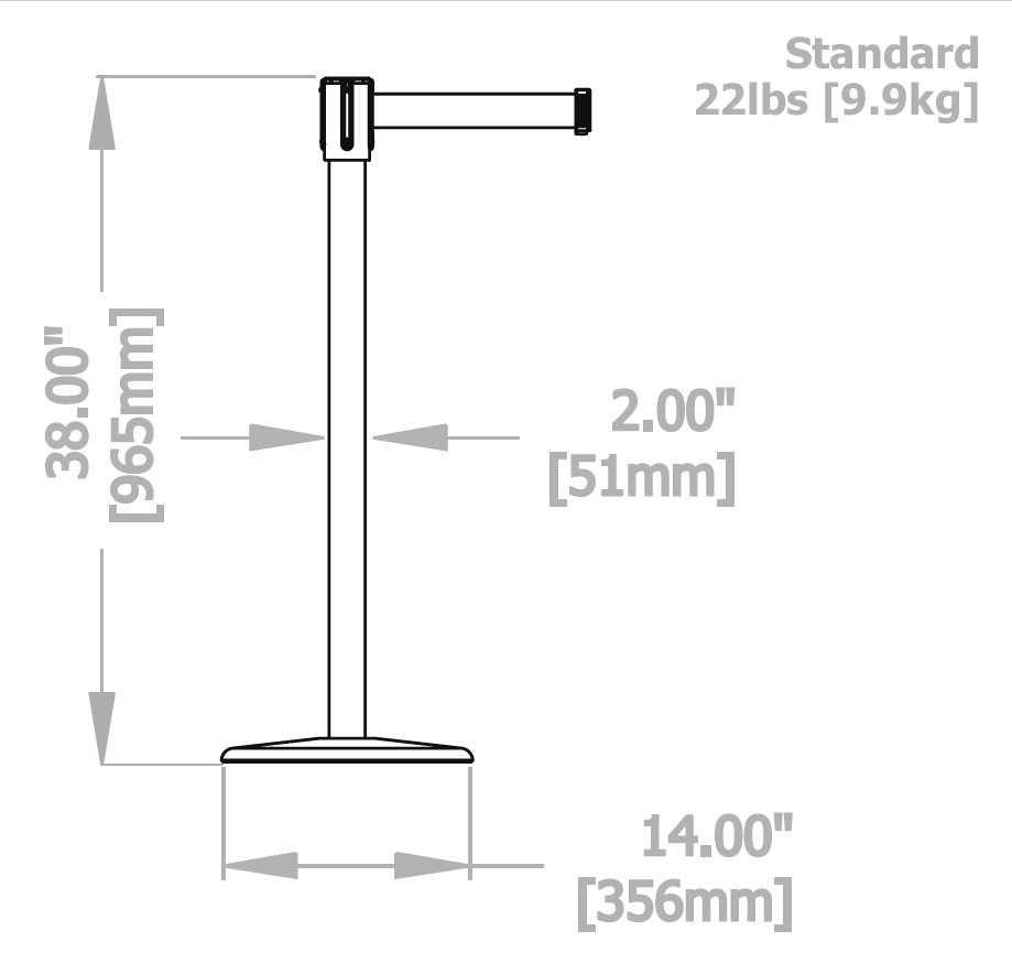 Blue Barrier Post with Belt, 7-1/2 ft. L A6257