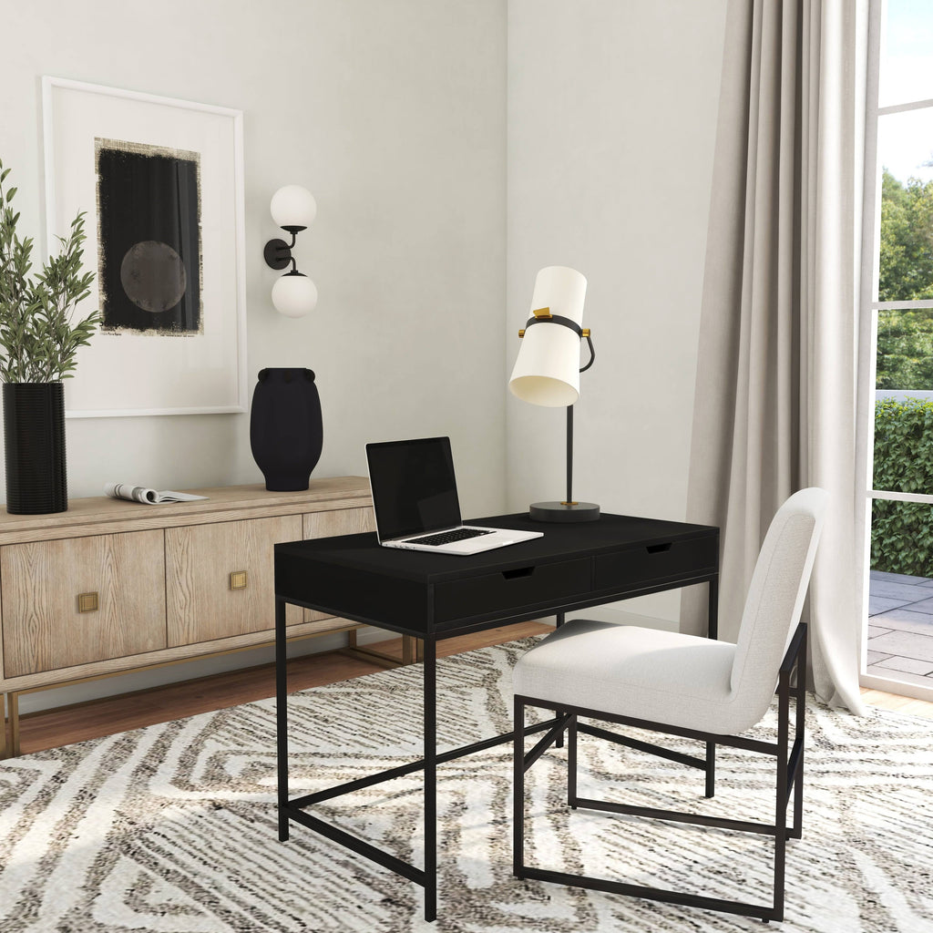 Black Desk with Drawers A354897