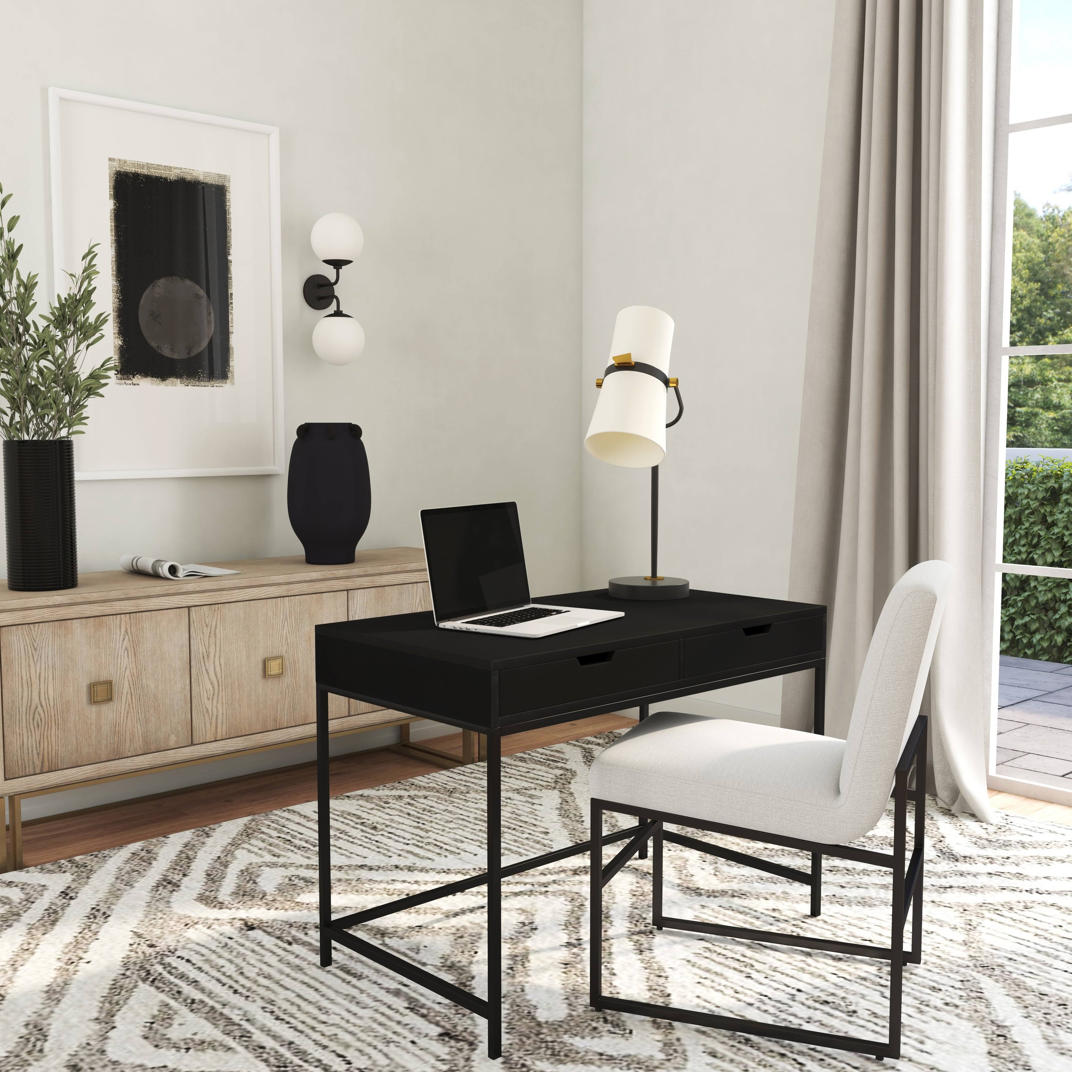 Black Desk with Drawers A354897