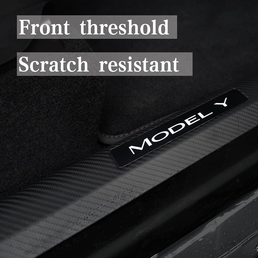 Matte Carbon Fiber ABS Door Sill Protector Set J4745