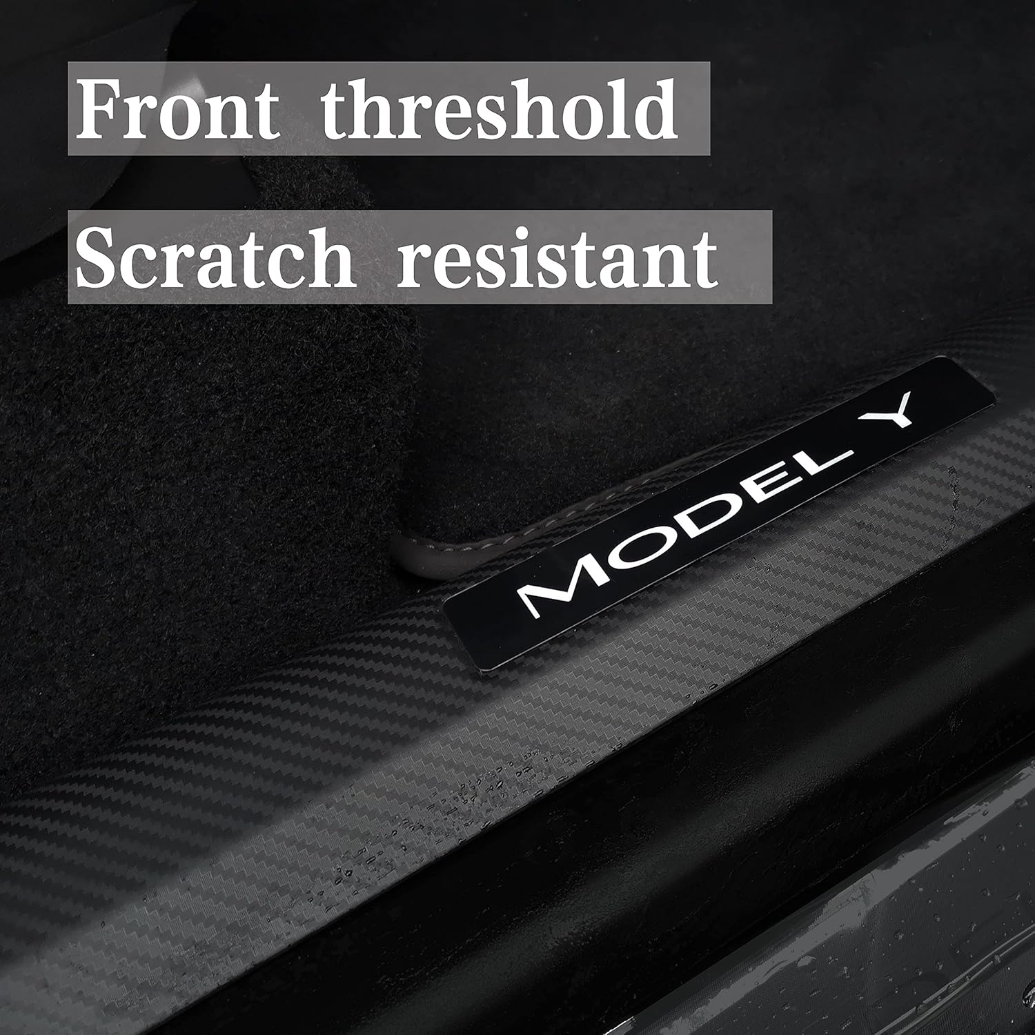 Matte Carbon Fiber ABS Door Sill Protector Set J4745
